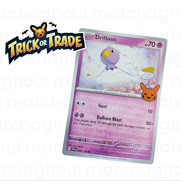 Pokemon Other - 🤍 Drifloon Trick Or Trade BOOster Card